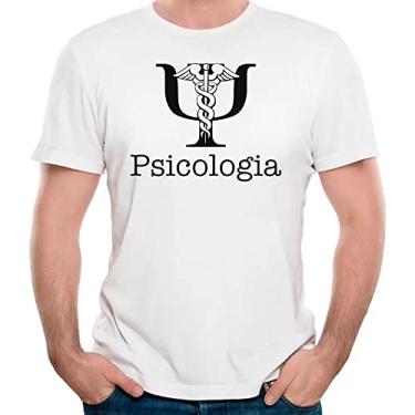 Imagem de Camiseta curso de psicologia camisa faculdade universidade Cor:Preto com Branco;Tamanho:G