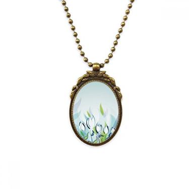 Imagem de DIYthinker Colar antigo de tulipa pintada à mão com pingente de contas vintage chaveiro