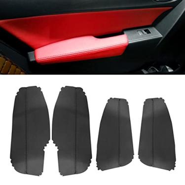 Imagem de JEZOE 4 peças de couro interior do painel de apoio de braço da porta com revestimento de pele, apto para Toyota Corolla 2014 2015 2016 2017