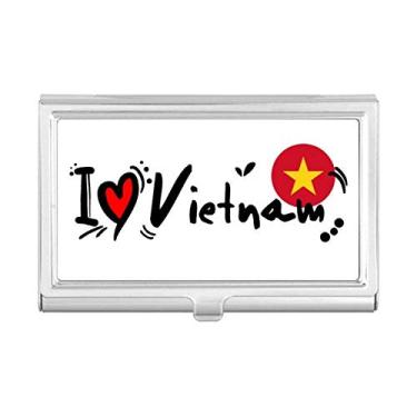 Imagem de I Love Vietnam Word Flag Love Heart Illustration, porta-cartões de visita, caixa de bolso