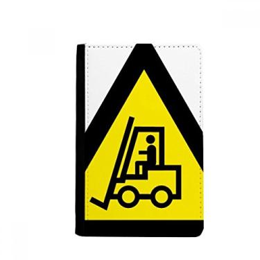 Imagem de Símbolo de aviso amarelo preto empilhadeira triângulo porta-passaporte Notecase Burse capa carteira porta-cartões