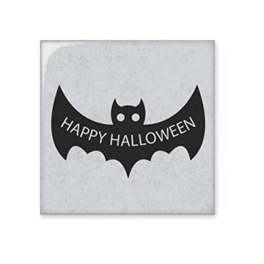 Imagem de Hallowmas Black Morcegos Feliz Dia das Bruxas Cerâmica Decalque Brilhante Pedra Adorna de Tijolos