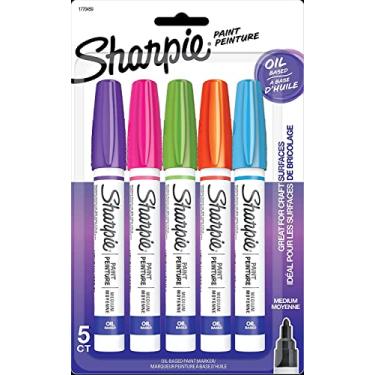 Imagem de SHARPIE Marcador, Paper Mate, Paint, Oil Medio, 5 Cores, Multicor, 5-Count, 1770459