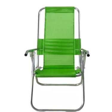 Imagem de Cadeira De Praia Alumínio Reclinável Reforçada 150kg- VERDE PISTACHE 