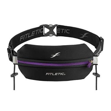Imagem de Cinto de corrida Neo Fitletic | sem balanço para maratona, triatlo, trilha, 5k, 10k | N01R Neo com uma única costura, Purple & Black, One Size