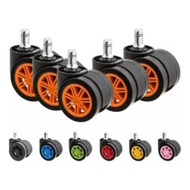 Imagem de Kit Rodízio 5 Rodinhas para Cadeira Presidente Gamer Anti-Ruído - Escritex