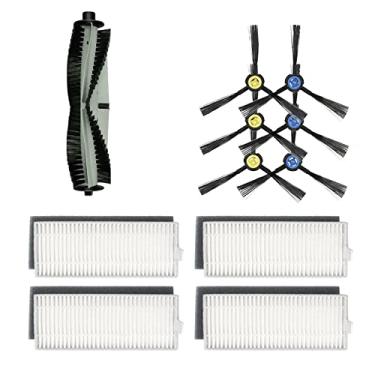Imagem de Kits de acessórios compatíveis com ILIFE A7 A9S X785 X750 X800 Peças de reposição para aspirador de pó robô, 1 escova de rolo principal, 3 pares de escovas laterais e 4 filtros