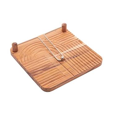 Imagem de Porta Guardanapos com Aramado em Aço Inox Teca Champanhe 23cm x 23cm x 5cm - Woodart