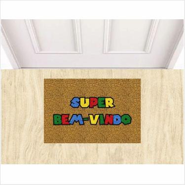 Imagem de Capacho Personalizado Super Bem Vindo Antiderrapante Portas