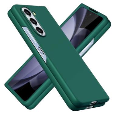 Imagem de JUNAUTTB Capa para Samsung Galaxy Z Fold5 ultrafina fosca PC capa protetora rígida, com proteção para lente da câmera, capa de telefone simples durável slim fit 19.3 cm verde JUS05-24