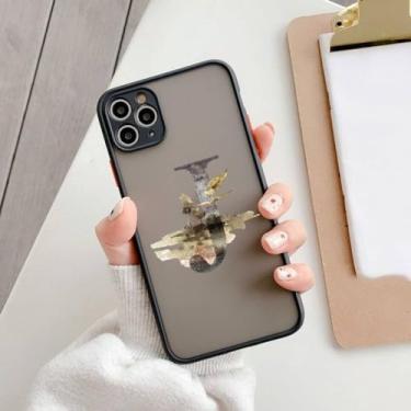 Imagem de Capa de telefone com letra inicial para iPhone 11 13 12 14 15 Pro Max 7 8 Plus SE2 XR XS Retro Flower Gold AB 26 letras Capa à prova de choque, J, para iphone XR