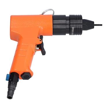 Imagem de Pistola de porca de rebite pneumática, Rebitador pneumático automático de 1500 RPM com pistola de cabeça autotravante, Ferramenta de pistola de porca de puxar