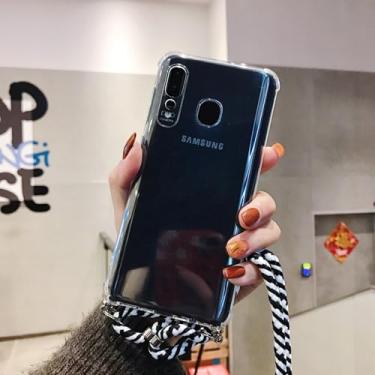 Imagem de Cordões de cabo crossbody transparentes e macios com corda para Samsung Galaxy A10 A20E A50 A51 A71 A31 A41 A70 S10 20 Note 20 Cover, X6, para S10 Plus