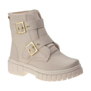 Imagem de Bota Coturno Infantil Gloss Off White Unipasso 305-02-187-Feminino