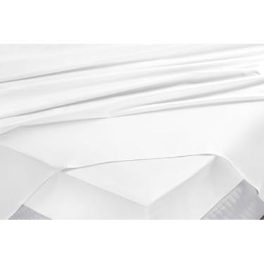 Imagem de Lençol CASAL Algodão Sem Elastico 200 FIOS Lençol de cima (BRANCO, LENÇOL CASAL SEM ELASTICO)