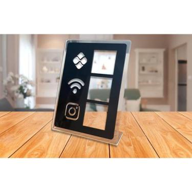 Imagem de Placa Qr Code Interativo  Display Mesa Balcão /  PIX - Wifi - Instagra