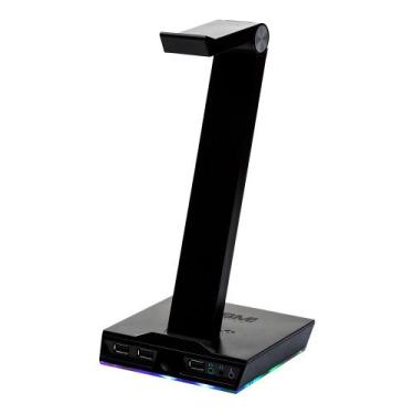 Imagem de Suporte de Headset Gamer, KBM! GAMING SHG200, RGB, 3x USB, Com Placa d