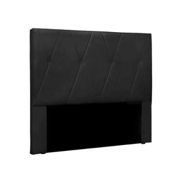 Imagem de Cabeceira Queen Aquilla Veludo Preta - Spezzia Decor