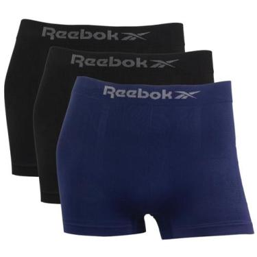 Imagem de Kit 3 Cuecas Boxer Masculina Sem Costura Reebok Microfibra, 2preto, 1a