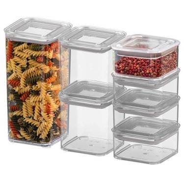 Imagem de Kit de Potes Herméticos Organizadores Empilháveis Modo 7 peças - Coza