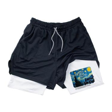 Imagem de Short Compressão Treino‎ Vicente Van Gogh Abstract-Masculino