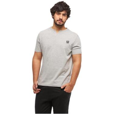 Imagem de Camiseta Basica Masculina Gola Portuguesa C3 WOOKS, Cinzaclaro, P