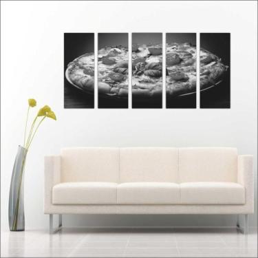Imagem de Quadro Decorativo Gourmet Pizzarias Pizza Food 5 Peças GG2 - Vital Qua