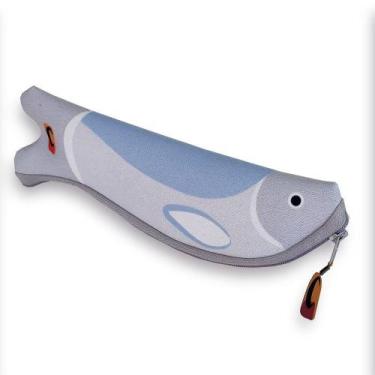 Imagem de Estojo Escolar Peixe Sardinha divertida Infantil - Cinza - Cá e Acolá