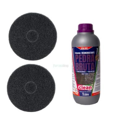Imagem de 2 Disco Preto 410mm 3M Limpeza Bruta E Limpa Pedras 1 L