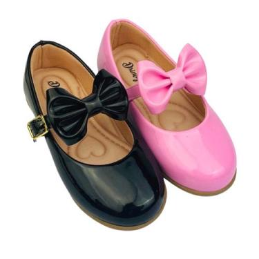 Imagem de Kit Com 2 Pares Sapatilha Infantil Menina Boneca Verniz Confortável SP