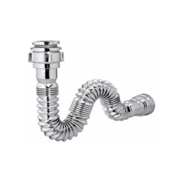 Imagem de Sifão Sanfonado Flexível Cromado Pia Banheiro Cozinha Tanque - BM ATAC