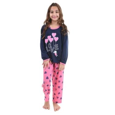 Imagem de Pijama Longo Infantil Menina Personagem Inverno Manga Longa - Prikéta 