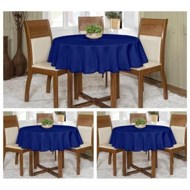 Imagem de Kit 3 Toalhas De Mesa Oxford Redonda 4 lugares 1,45m Várias Cores Buff