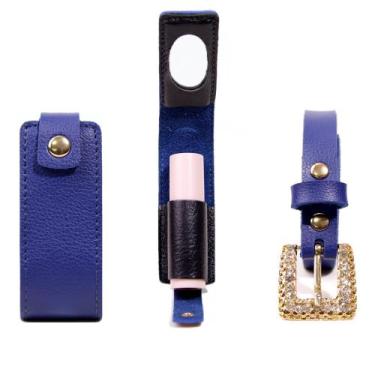 Imagem de Kit 2 Peças Porta Batom + Cinto Artlux K001, AZUL