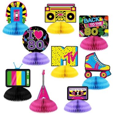 Imagem de 80s Party Decorations Back To The 80s Party Honeycomb Centerpieces 80s Retro Table Toppers For 1980s Birthday Party Favors Supplies Neon Party Decorations