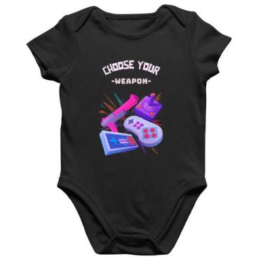 Imagem de Body Bebê Algodão Choose your weapon - Foca na Moda, Preto, M