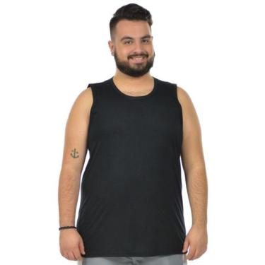 Imagem de Regata machão malha fria plus size fenomenal(sem elasticidade), Preto,