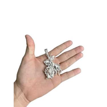 Imagem de Pingente são jorge 3d g banhado a prata 925 - ToJoia18k