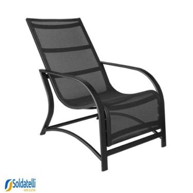 Imagem de Poltrona Outdoor Giardino Estrutura Preta com Tela Sling Preta ou Mesc