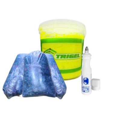 Imagem de Estopa Mista 2Kg, Marcador Industrial & Polymix Desengraxante Verde - 