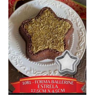 Imagem de Forma Bolo Ballerine Estrela Natal 17,5cm Alumínio Caparroz CAP1081 - 