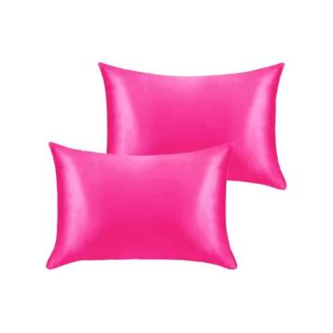 Imagem de Kit 02 Fronhas De Cetim (01 Par) Anti Frizz Macio 50cm x 70cm Com Zípe