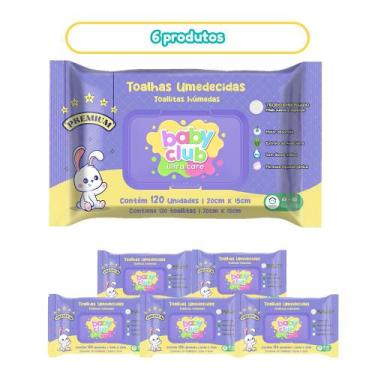 Imagem de 06 Pacotes Toalhas Umedecidas Premium 120fls Baby Club