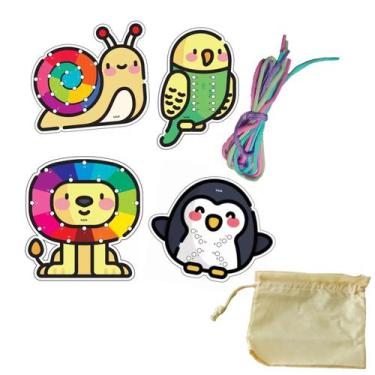 Imagem de Alinhavos kit com 4 sortidos joguinhos de bolsa + saquinho - BABEBI