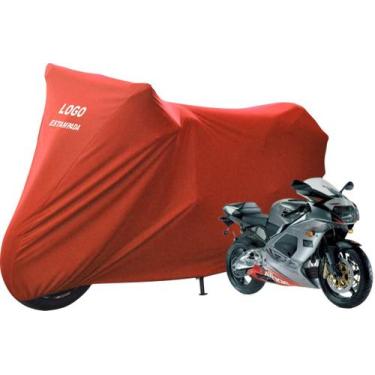 Imagem de Capa Protetora Para Moto Aprilia RSV Mille Com logo - Mz, Vermelha