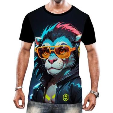 Imagem de Camiseta Camisa Tshirt Animais Cyberpunk Leão Rei da Selva 4 - Enjoy S