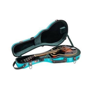 Imagem de Crossrock Estojo de bandolim estilo F de fibra de vidro, com compartimento de acessórios, alças de mochila, cadeado TSA - azul menta (CRF2020MFMB)