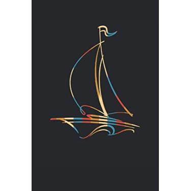 Imagem de One line art line art sailboat sailing ship captain sailing boat owner: CALENDAR - Funny Line Art Sailboat Sailor Design, Retro Gift Idea - A5 (6x9) - ... Journal, Note, Book, To-Do List, Birthday