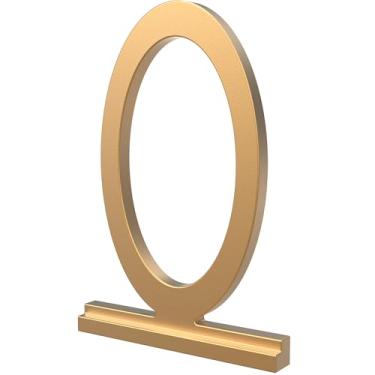 Imagem de Franklin Brass Derby (1 pacote) "0.0 cm Números modernos de casas de metal para sistema personalizado em ouro acetinado | Placa numérica externa | Sinal de endereço personalizado resistente à ferrugem