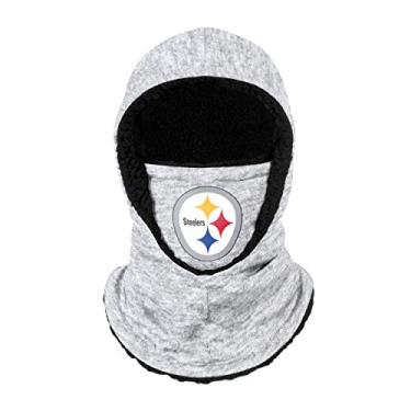 Imagem de Polaina com capuz FOCO Pittsburgh Steelers NFL cinza mesclado grande logotipo balaclava adulto (SVNFGRHDSN)
